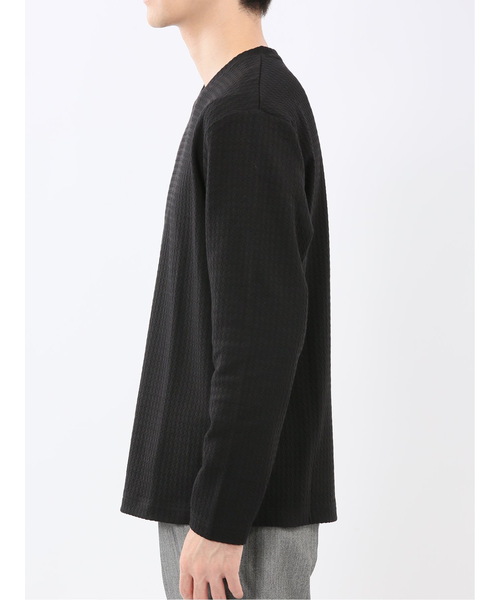 千鳥ジャガード クルーネック長袖Tシャツ｜エムエフ