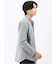 シャンブレーストライプ バンドカラー長袖シャツ
