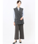 ストレッチ ボタン付き ワンタック ワイドパンツ
