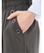 ストレッチ ボタン付き ワンタック ワイドパンツ