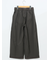 ストレッチ ボタン付き ワンタック ワイドパンツ