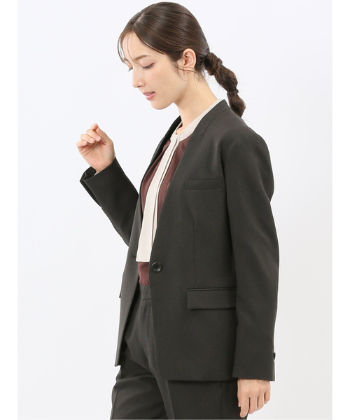 新品　M's braque ノーカラージャケット ウールカシミヤ　アウター 新品M's braque ノーカラージャケット ウールカシミヤアウター