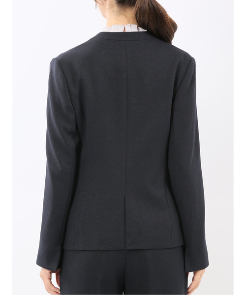 ストレッチウォッシャブル ノーカラージャケット＋セミワイドパンツ