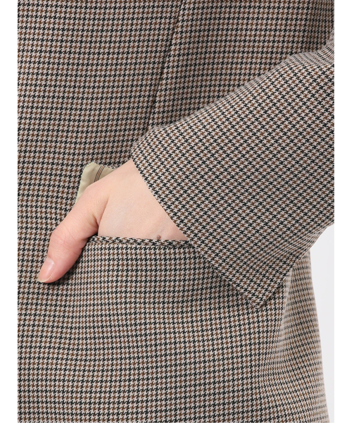 【NEW】m．f．エディトリアル（m．f．editorial）/ストレッチウォッシャブル チェック柄 リラクシング ダブルジャケット ストレッチウォッシャブル チェック柄 リラクシング ダブルジャケット