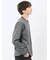 裏起毛ヘリンボン 浅Vネック長袖Tシャツ