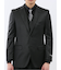 光沢ウール混 スリムフィット 2ボタン3ピーススーツ 黒無地