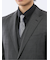 光沢ウール混 スリムフィット 2ボタン3ピーススーツ 組織グレー