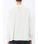 前身プリーツ リボン 長袖プルオーバーブラウス