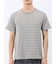 ストレッチ ボーダー クルーネック 半袖 Tシャツ
