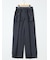 ストレッチ ウォッシャブル ワイド パンツ 紺(セットアップ可能)
