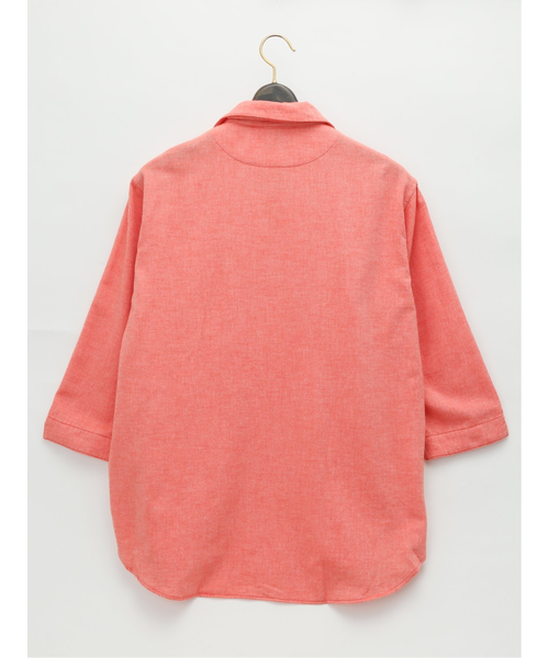 大きいサイズ】ジーステージ/G-stage バックパイル 7分袖カプリシャツ