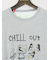【大きいサイズ】エスパスヴェール/ESPACE VERT 綿天竺 ペンギン クルーネック半袖Ｔシャツ