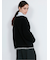 Contrast Trim Cardigan / ツイード風ニットカーディガン（バイカラーステッチ）