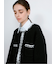 Contrast Trim Cardigan / ツイード風ニットカーディガン（バイカラーステッチ）