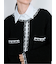 Contrast Trim Cardigan / ツイード風ニットカーディガン（バイカラーステッチ）