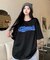 韓国 古着風 ビッグシルエット カレッジロゴ ワッペン刺繍 半袖 Tシャツ
