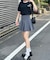 ワンポイント 古着風 ロゴ クルーネック オーバーサイズ リンガー Tシャツ
