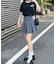 ワンポイント 古着風 ロゴ クルーネック オーバーサイズ リンガー Tシャツ