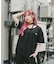 ワンポイント 古着風 ロゴ クルーネック オーバーサイズ リンガー Tシャツ