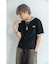 ワンポイント 古着風 ロゴ クルーネック オーバーサイズ リンガー Tシャツ