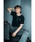 ワンポイント 古着風 ロゴ クルーネック オーバーサイズ リンガー Tシャツ