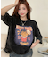 ビッグシルエット ジャンキープリント ピグメント 半袖 Tシャツ 古着風 フライドポテト カレッジロゴ