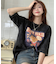 ビッグシルエット ジャンキープリント ピグメント 半袖 Tシャツ 古着風 フライドポテト カレッジロゴ