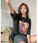 ビッグシルエット ジャンキープリント ピグメント 半袖 Tシャツ 古着風 フライドポテト カレッジロゴ