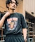 ビッグシルエット ジャンキープリント ピグメント 半袖 Tシャツ 古着風 フライドポテト カレッジロゴ