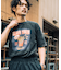 ビッグシルエット ジャンキープリント ピグメント 半袖 Tシャツ 古着風 フライドポテト カレッジロゴ