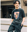 ビッグシルエット ジャンキープリント ピグメント 半袖 Tシャツ 古着風 フライドポテト カレッジロゴ