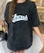 ビッグシルエット ジャンキープリント ピグメント 半袖 Tシャツ 古着風 フライドポテト カレッジロゴ