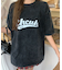 ビッグシルエット ジャンキープリント ピグメント 半袖 Tシャツ 古着風 フライドポテト カレッジロゴ