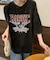 ビッグシルエット ジャンキープリント ピグメント 半袖 Tシャツ 古着風 フライドポテト カレッジロゴ