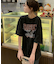 ビッグシルエット ジャンキープリント ピグメント 半袖 Tシャツ 古着風 フライドポテト カレッジロゴ