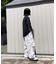 ビッグシルエット ジャンキープリント ピグメント 半袖 Tシャツ 古着風 フライドポテト カレッジロゴ