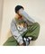 DEVICE×えんな ルーズグラフィックプリント スウェット