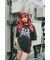 タイガー スカル 髑髏 プリントダメージ加工 韓国 古着風 ピグメント Tシャツ 半袖