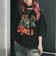 タイガー スカル 髑髏 プリントダメージ加工 韓国 古着風 ピグメント Tシャツ 半袖