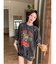 タイガー スカル 髑髏 プリントダメージ加工 韓国 古着風 ピグメント Tシャツ 半袖