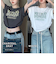 ロゴ Y2K クロップド ショート丈 ドロースト ヴィンテージライク 古着風 ストリート 半袖 Tシャツ
