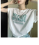 ロゴ Y2K クロップド ショート丈 ドロースト ヴィンテージライク 古着風 ストリート 半袖 Tシャツ