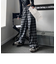 チェック ハイウエスト ワイド ストレート Y2K ストリート ルーズ パンツ
