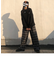チェック ハイウエスト ワイド ストレート Y2K ストリート ルーズ パンツ