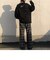 チェック ハイウエスト ワイド ストレート Y2K ストリート ルーズ パンツ