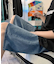 ハーフ ウォッシュ デニム ワイド ショートパンツ