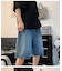 ハーフ ウォッシュ デニム ワイド ショートパンツ