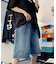 ハーフ ウォッシュ デニム ワイド ショートパンツ