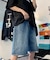 ハーフ ウォッシュ デニム ワイド ショートパンツ