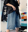 ハーフ ウォッシュ デニム ワイド ショートパンツ